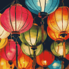 Colorful Paper Lantern Diamond Painting