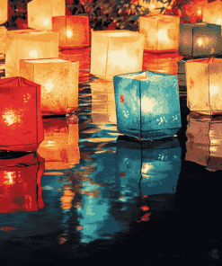 Colorful Paper Lanterns Diamond Painting