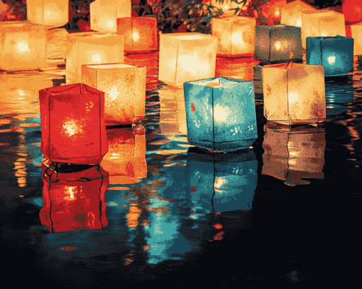 Colorful Paper Lanterns Diamond Painting