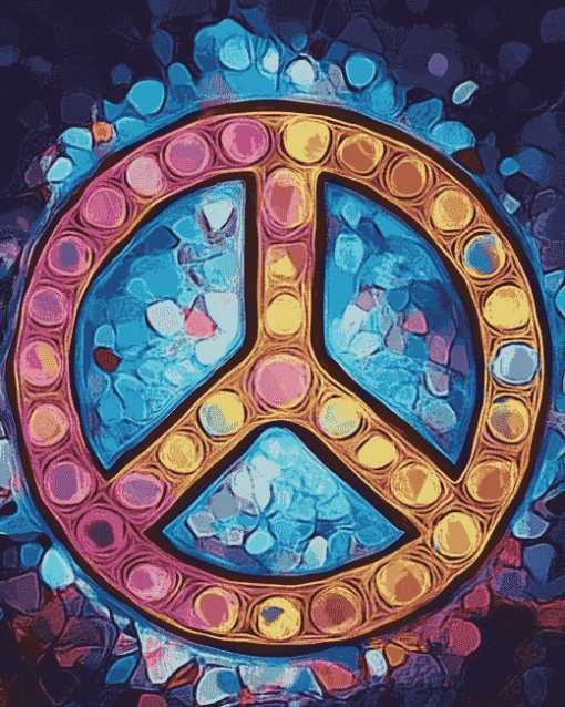 Colorful Peace Symbol Diamond Painting