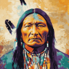 Colorful Sitting Bull Native Art Diamond Painting