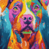 Colorful Staffy Puppy Diamond Painting