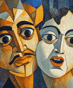 Comedy and Tragedy Vintage Masks Diamond Painting