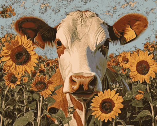 Cow and Sunflower Bliss Diamond Painting