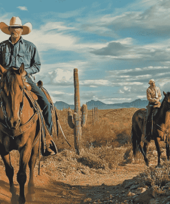 Cowboy Horse Riding in Arizona Diamond Painting