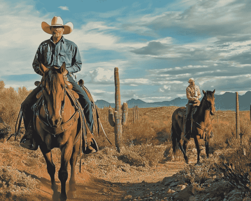 Cowboy Horse Riding in Arizona Diamond Painting