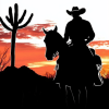 Cowboy Silhouette in Arizona Sunset Diamond Painting