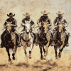 Cowboys and Horses Vintage Diamond Painting