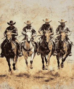 Cowboys and Horses Vintage Diamond Painting