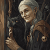 Crone Cat Fantasy Diamond Painting