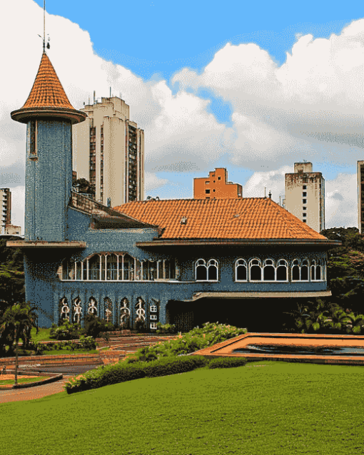 Curitiba Skyscraper Landscape Diamond Painting