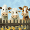 Cute Cows Farm Diamond Painting