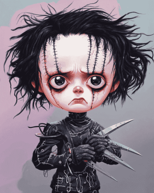 Cute Edward Scissorhands Animation Diamond Painting