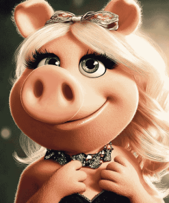 Cute Miss Piggy Cartoon Diamond Painting