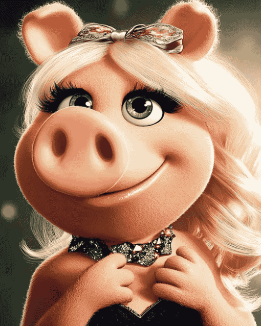 Cute Miss Piggy Cartoon Diamond Painting