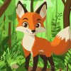 Cute Red Fox Animation Diamond Painting