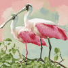 Cute Roseate Spoonbill Bird Diamond Painting