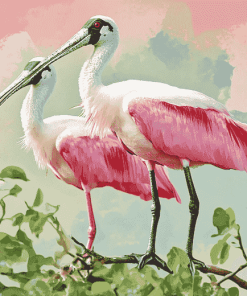 Cute Roseate Spoonbill Bird Diamond Painting