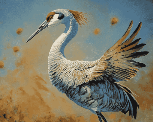 Cute Sandhill Crane Diamond Painting