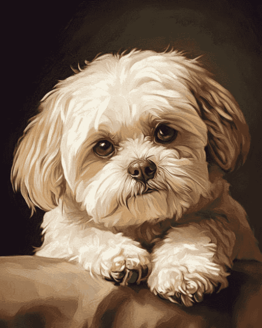 Cute Shihpoo Puppy Diamond Painting