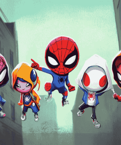 Cute Spidey and Superhero Friends Diamond Painting