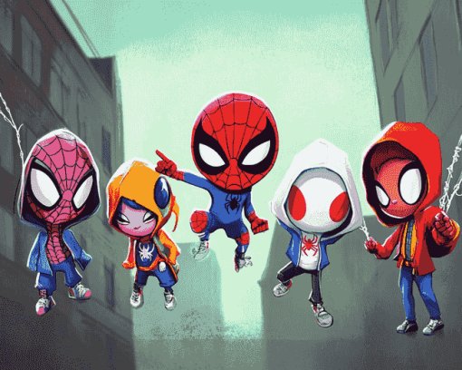 Cute Spidey and Superhero Friends Diamond Painting