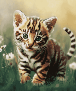 Cute Tiger Kitten Diamond Painting