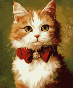 Cute Victorian Kitty Diamond Painting