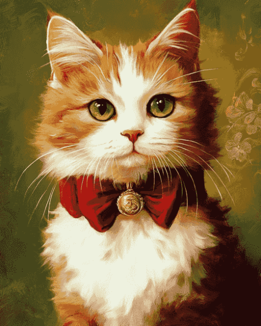 Cute Victorian Kitty Diamond Painting