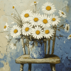 Daisies on Vintage Chair Diamond Painting