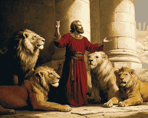 Daniel in the Lions Vintage Diamond Painting