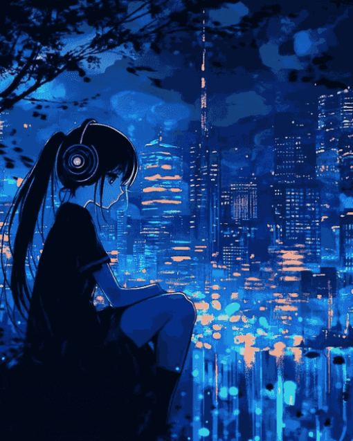 Dark Anime Girl Nightcore Diamond Painting