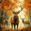 Deer Antlers Nature Diamond Painting