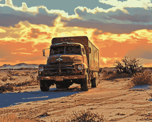 Desert Old Truck Diamond Painting