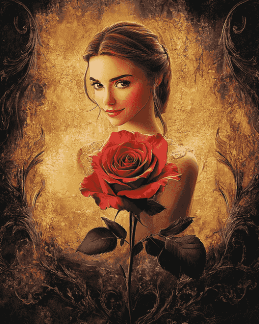 Disney Belle Rose Diamond Painting