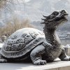 Dragon Turtle Statue in Winter Diamond Painting