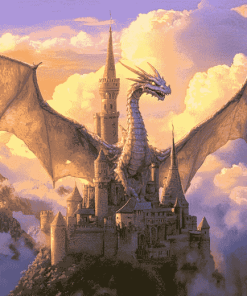 Dragon and Castle Fantasy Diamond Painting