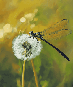 Dragonfly and Dandelion Diamond Painting