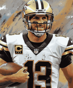 Drew Brees Football Icon Diamond Painting