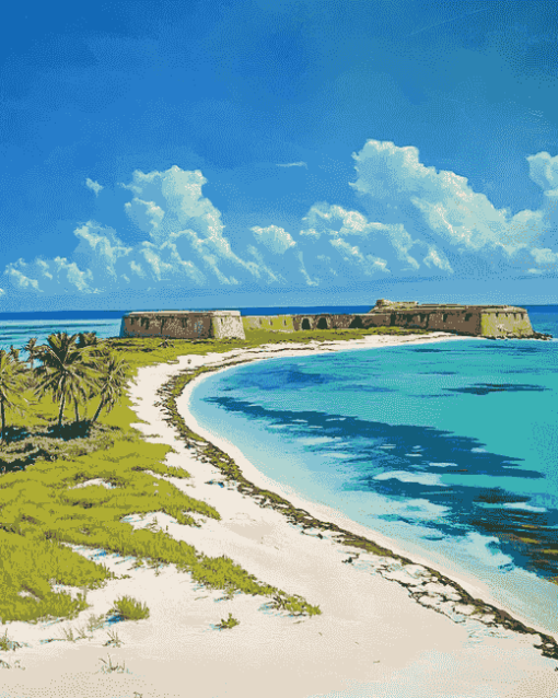 Dry Tortugas Beach Island Diamond Painting