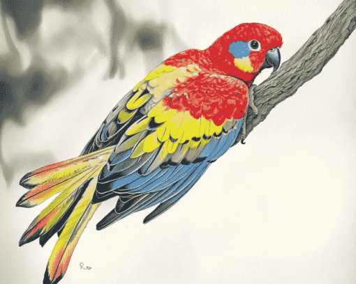 Eastern Rosella Parrots Diamond Painting