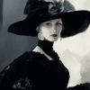 Elegant Lady in Black Diamond Painting