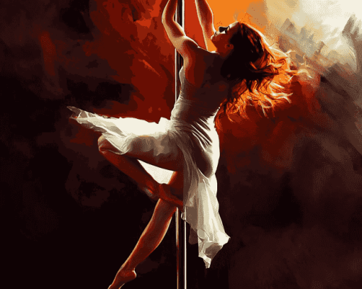 Elegant Woman Pole Dancer Diamond Painting