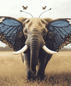 Elephant and Butterfly Diamond Painting