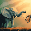 Elephant and Butterfly Fantasy Diamond Painting