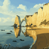 Etretat Beach Diamond Painting