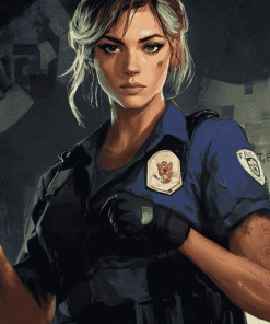 FBI Girl Cartoon Diamond Painting