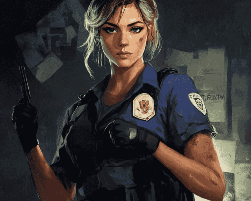 FBI Girl Cartoon Diamond Painting