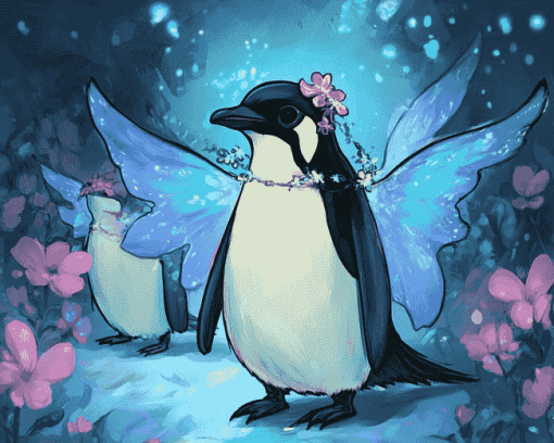 Fairy Penguin Fantasy Diamond Painting