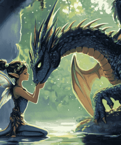 Fairy and Dragon Animation Diamond Painting